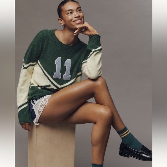 Anthropologie Sundry Varsity Patch Sweater! - Picture 7 of 7